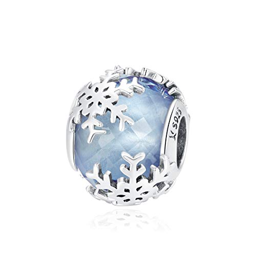 Dijes de Copo de Nieve de Plata Regalo Romántico de San Valentín y Navidad