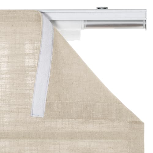 TWOPAGES Sand Beige Linen Cordless Roman Shades for Windows, Custom Blackout Blinds for Indoor Windows, Doors, Bedroom, Kitchen Windows, Custom Made Liz Window Treatments - Thumbnail 4