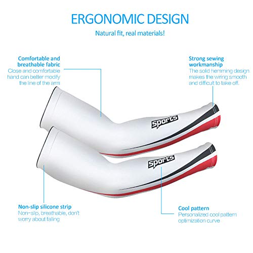 EJDTOP Mangas de proteção UV para homens e mulheres, 1 par de mangas de proteção para basquetebol, c