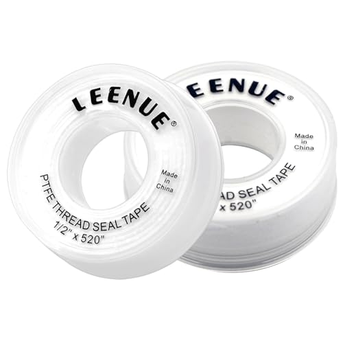 LEENUE Cinta de sellado de teflón, cinta de sellado de PTFE para tuberías, 2 unidades, buena cinta de sellado, resistente al agua para evitar fugas en tuberías, cabezales de ducha y alcantarillas, 12
