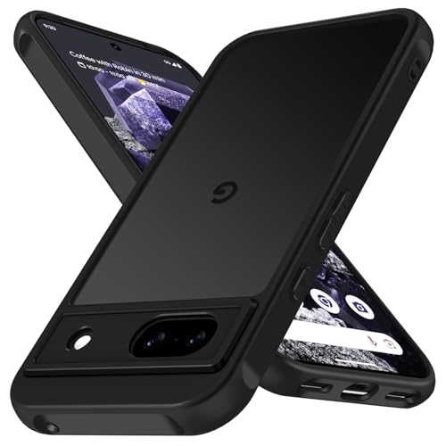 ivoler Funda Mate Negro para Google Pixel 8A, [Protección Militar] Carcasa Protectora Antigolpes Trasera Translúcida Antihuellas Silicona Case