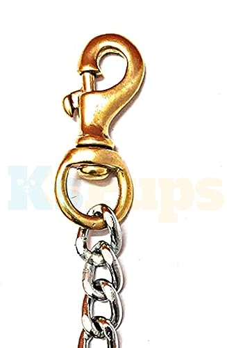 Image of Dog Diamond Cut Grind no 8 Chain | Brass Hook Heavy Duty Chain Leash | Durable Chain Leash for Dogs (Large) Silver