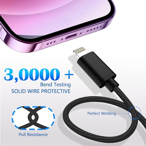 SETOLGH for USB C to Lightning Cable 20FT/6M 2 Pack MFi Certified 27W PD Fast Charging Braided Extra Long iPhone Charger Cord Compatible with iPhone 14/13/12/11 Pro Max/XS MAX/XR/SE/8/ipad/7/6 Plus by SETOLGH - Image 6
