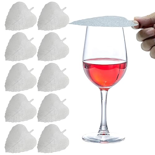 JISYIBOFF Wine Glass Cover Stainless Steel Drink Covers Ventilated Keep Bugs Out Outdoor wine glass topper for Drinks Vino Coffee Tea Beer (Silver(10pcs))
