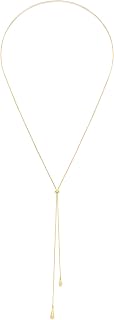 Gold Lariat Necklace for Women Heart Pearl Y - Shaped Long Necklace Simple Chain Trendy Jewelry Gifts