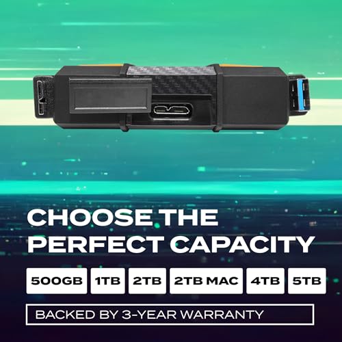 ADATA HD710 Pro IP68 Impermeable Disco Duro Externo 1000 GB Amarillo, Movil Resistente Agua Golpes a Polvo, 2,5 Pulgadas con USB 3.2 Gen 1 de Alta Velocidad (AHD710P-1TU31-CYL) - imagen 3