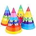 Rainbow Birthday Party Cone Hats, 12 ct