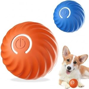 2 Pack USB Rechargeable Smart Dog Toy Ball – Interactive Rolling Pet Exercise Ball with LED Lights, Automatic Motion, Durable ABS Build for Dogs and Puppies