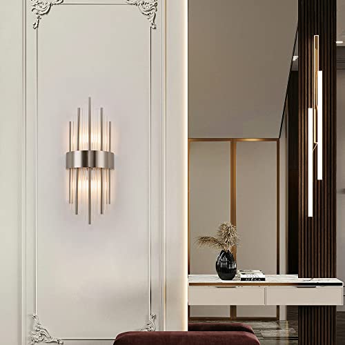 Wabon Modern Crystal Wall Lamp Nickel Wall Sconce Crystal Wall Light Fixtures For Living Room Bedside Hallway Stairway #TOP2