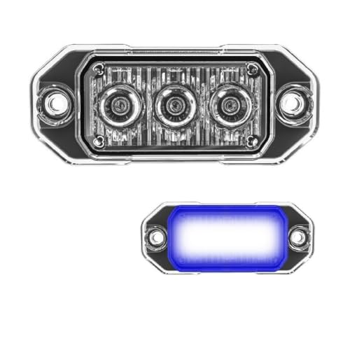 SpeedTech Lights Z-3 9W LED Strobe Light for Police Cars, Construction Trucks, Service Vehicles, Plows, Emergency Vehicles. Surface Mount Grille Flashing Hazard Beacon Light Blue/Blue
