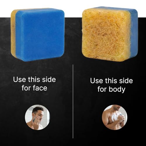 Image of TRU HAIR & SKIN RebelX Soap | De Tan Scrub Bar with Menthol Cooling | Natural Loofah Exfoliating Scrub| Odour control for men 100gm (1)