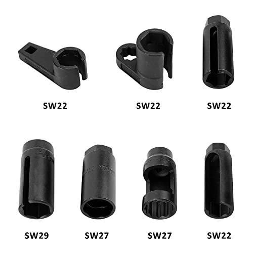 Btshub 7Pcs Oxygen Sensor Socket Set, Automotive Sending Unit Master Sensor Socket Set, 3/8" Drive & 1/2" Drive #TOP2