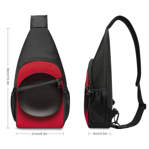 Bolso cruzado pequeño para mujer y hombre rojo y negro miniatura 2