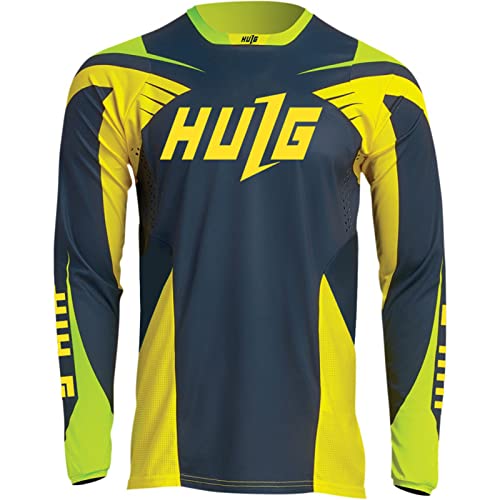 HULG Mountain Bike Motocross Jersey Camiseta De Manga Larga - Traje De Descenso Al Aire Libre A Prueba De Viento (Green,S) Cover