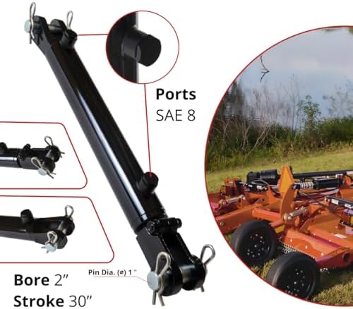 Magister Hydraulic Cylinder 2" Bore x 30" Stroke, Welded Hydraulic Ram with Clevis Ends, Double Acting Hydraulic Piston 3500 PSI (WCL 2x30)