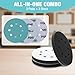WORKPRO 5 Inch Orbital Sander Interface Pads and Sanding Discs, 3 Foam Buffer Pads & 3 Grit Sandpaper (80/120/240), 8 Hole Hook and Loop Soft Cushion Sponge Backing for Sander