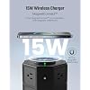 Tower Power Strip with 15W Wireless Charger, SUPERDANNY 1050J Surge Protector Tower 13A Charging Station with 12 AC Outlets & 6 USB Ports (2 USB C), 6.5ft Black Extension Cord for Dorm Essentials