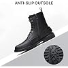Jousen Mens Boots High Top Motorcycle Boots Fashion Zipper Mens Casual Boots Chukka Dress Combat Boots