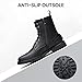 Jousen Mens Boots Motorcycle Boots High Top Fashion Mens Casual Boots Zipper Combat Boots(AMY8410 blackpu 08)