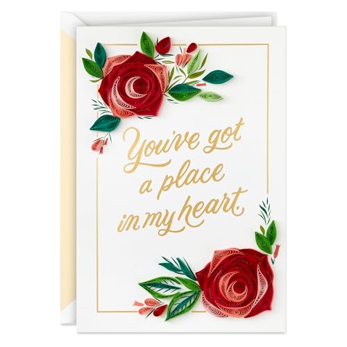Hallmark Signature Mother's Day Card for Husband or Wife (Quilled Paper Roses) for Anniversary, Romantic Birthday, Wedding, Love