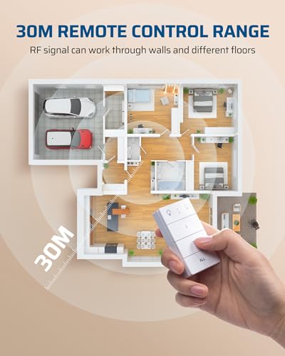 DEWENWILS Wireless Remote Control Sockets, 13A 3120W Switches with Magnetic Control, 30M/100ft Long Range - Image 4