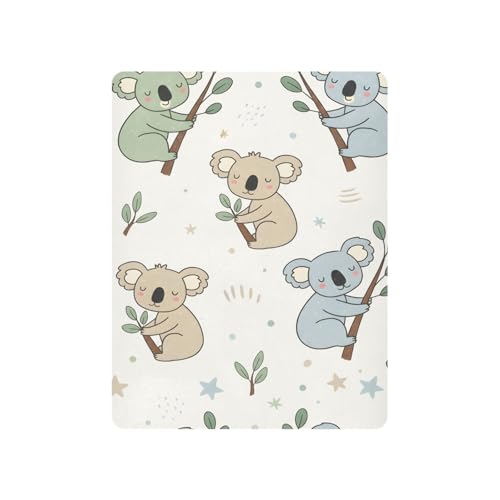 Image of Koala Patter Crib Sheets Stretchy Portable Sheets for Baby Toddler Breathable Soft Crib Mattress Sheet for Girls Boys