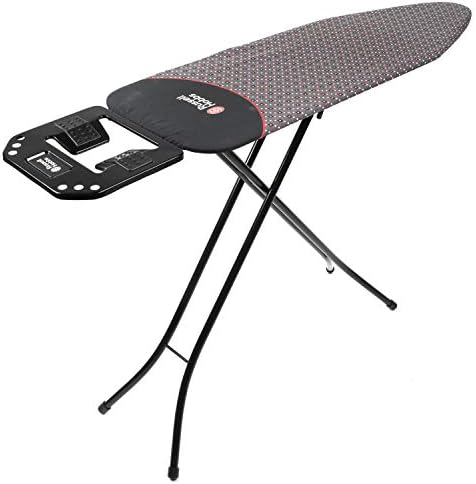 Russell Hobbs LA043153BLK 122 x 38cm Geo Folding Ironing Board With Jumbo Iron Rest, Adjustable Height Up To 93cm, Foldable & Collapsible Ironing Table For Left & Right Handed Use, Geometric Pattern