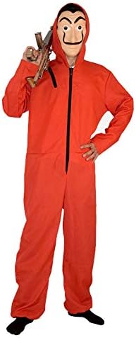 Salvador Dali La Casa De Papel Cosplay Movie Red Coverall Halloween Costume