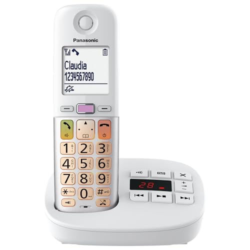 Panasonic KX-TGU432EXW digitales schnurloses Telefon mit Anrufbeantworter, Basisstation & 2 Mobilteile, LCD-Display, Favoriten-Taste… – Ansicht 4