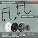 HASKO Suction Cup Hooks for Shower Wall, Removable Towel Hooks for bathrooms, Includes Optional No Drill Adhesive Mount for Inside Shower, Rustproof Stainless Steel - 2 Pack, Black