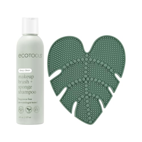 EcoTools Brush Cleaner Mat + Deep Clean Shampoo Bundle, 2 Piece Set