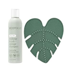 EcoTools Brush Cleaner Mat + Deep Clean Shampoo Bundle, 2 Piece Set