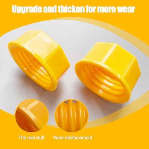 GKmow 1 PC Car Fuel Gas Can Spout Kit, Fuel Can Nozzle Replacement, with Threaded Hex Nut Plug Sealing Washer Fuel Nipple Protective Cap, Universal Gas Can Spout Accessories for Most Cars (Yellow)
