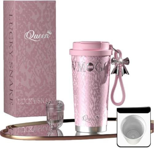 Tuyiutm���_�f�U�C��530 ml �X�e�����X�^��f�M�A�Z���~�b�N�R�[�e�B���O���ʁA�M�t�g�{�b�N�X�t���A�ԍڃJ�b�v�z���_�[�Ή��A�X�g���[�E�X�g���[�g���ݗ��p�A�n���h�o�b�O�t�� (�s���N,�Z���~�b�N����)