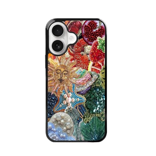 qizjio Vintage Collage Mosaic Phone Case Shockproof Protective Y2K Phone Case for iPhone 16