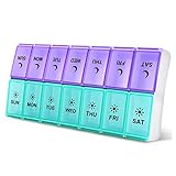DANYING Large Pill Organizer 2 Times a Day, Weekly Pill Box 2 Per Day, AM PM Pill Case, Pill...