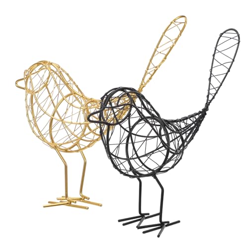 Figurine d'oiseau en fil de fer pour meuble vide et étagère