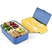 Coolzon Lunch Box, Bento Lunch Box en Plastique pour Enfant Adulte, 1400 ML Boite Repas avec Couverts(Fourchette et Cuillère), sans BPA, pour Micro-Ondes et Lave-Vaisselle, Bleu Foncé