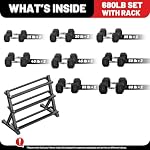 PAPABABE Dumbbell Set with Rack Dumbbells Rubber Encased Home Gym - Image 2