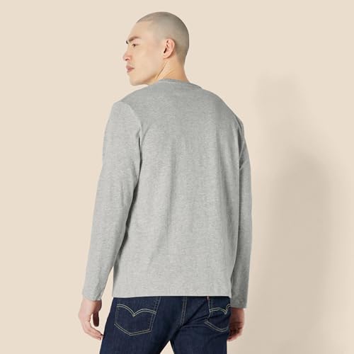 Amazon Essentials Camiseta de Manga Larga de Ajuste Normal Hombre, Gris Claro Mezcla, L