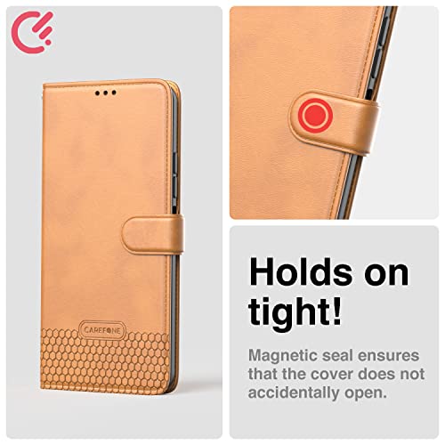 Image of CareFone Flip Case Compatible for Tecno Spark Go 2020 | Wallet Style with Card Slot | Magnetic Closure Cover | Premium Leather Flip Case (Brown)
