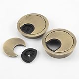 2 Stück Kabeldurchführung Schreibtisch 60 mm Bronze für Büro Computertisch