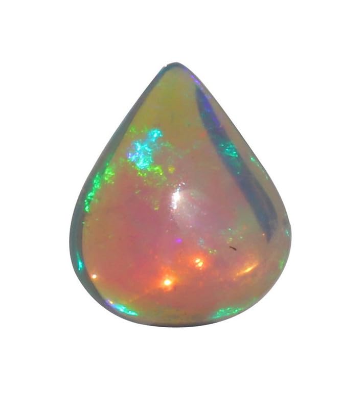 Opale éthiopienne blanche naturelle de 3.68 Cts, pierre fine poire 14mm