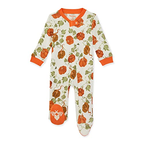 Image of Burt's Bees Baby baby girls Play Pajamas, 100% Organic Cotton One-piece Romper Jumpsuit Zip Front Pjs and Toddler Sleepers, Carrot, 3 Months US