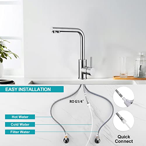 CREA-Grifo-Osmosis-Vias-Grifo-3-Vias-Giratorio-360-Grifo-Cocina-osmosis-con-Agua-Fria-y-Caliente-Grifo-Cocina-Fregadero-Osmosis-Acero-iInoxidable