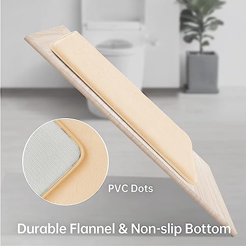 Beige Bathroom Rugs, Memory Foam Bath Mat Non-Slip Bath Rugs, Machine Wash,Dries Quickly - Ultra Soft Bath Mats For Bathroom, 3 Piece Beige Bathroom Rug Set，Bathtub Mat, Bathroom Mats-Bathroom Set #TOP7