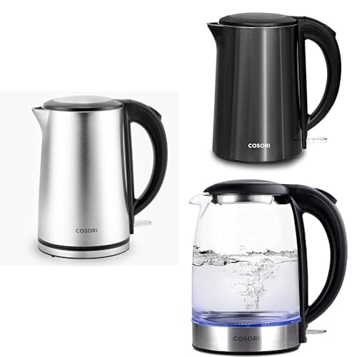 Tetera eléctrica COSORI acero inoxidable doble pared 1.5L 1500W miniatura 1