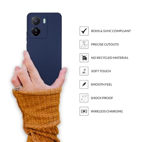 Image of SPRIG Compatible with IQOO Z7s Phone TPEE Premium Back Cover Drop Tested Shock Proof Mobile Case for Men, Women, Boys and Girls with Camera Protection (Dark Blue)