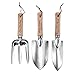 Zakally Personalized Custom Garden Shovel Trowel Tools Set with Engraved Wood Handle (3PCS)