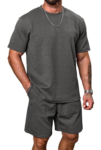 VOGSTART Men's Chic Fashion Shirt And Shorts Breathable Cozy Outfits